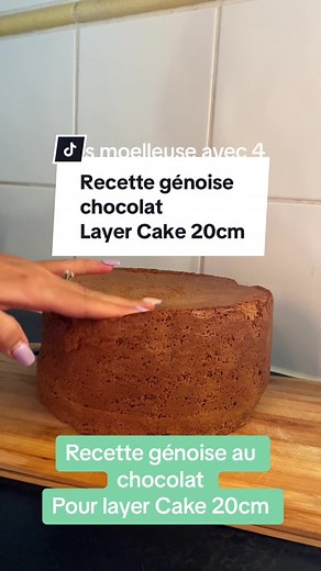 Recette de génoise au chocolat pour un layer cake de 20cm