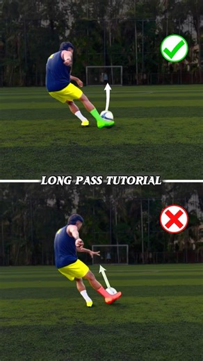 LONG PASS TUTORIAL ⚽️☄️ #football #tutorial #footballskills #soccer #shorts