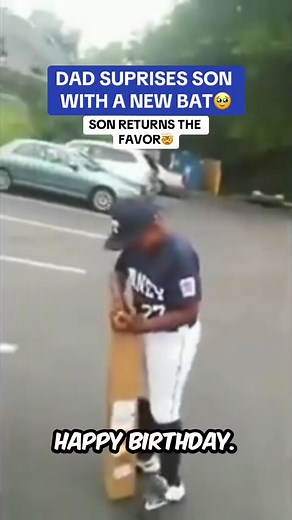A moment to remember! Dad gave his son a baseball bat and catches his first homerun❤️⚾️ (credit: Devon Fowler) #fatherandson #mlb #baseballboys #homerun #prouddad #birthdaysurprise