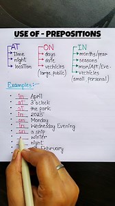 241K views · 21K reactions | Use of Prepositions - “at, on & in” ✨ . . . #english #englishgrammar #englishtips #education #ieltspreparation | Tushar Ghosh | Facebook