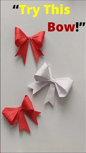 “Cute Origami Bow 🎀| Easy Paper Bow 🌈” #diy