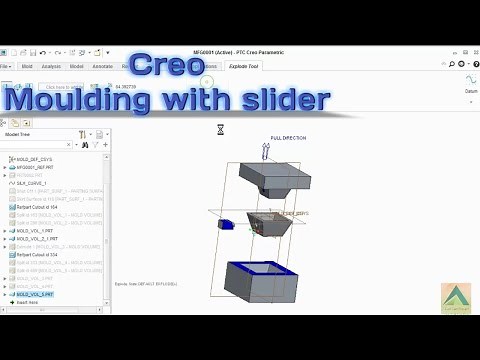 Creo Moulding with Slider || Core ,Cavity and Slider || CAD CAM EXPERT