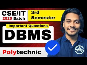 Database Management System | 3rd Semester | Important Question | Revision with Important Topic