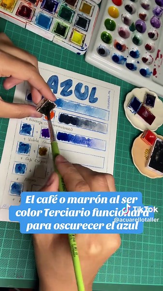 Cómo oscurecer colores en acuarela: Azul y más