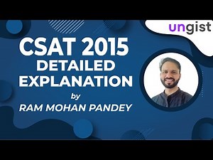 CSAT 2015 Solved Paper | UPSC CSAT 2015 Analysis | UPSC CSAT 2015 | By Ram Mohan Pandey | @UNGISTIAS