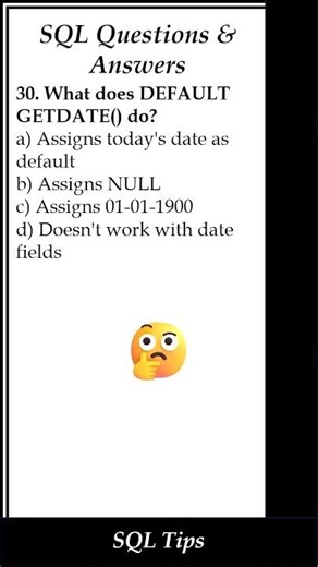 What does DEFAULT GETDATE() do? #shorts