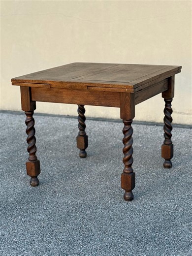 Antique English Oak Barley Twist Draw-leaf Dining Table - Etsy