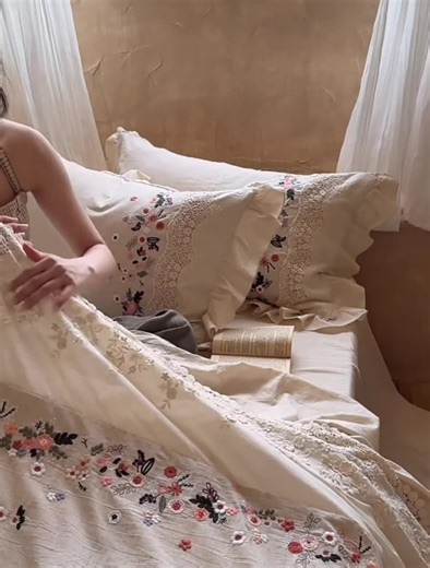 Rustic Ruffle Bedding Set, Cotton Linen Duvet Cover Set, Shabby Chic Embroidery Duvet Cover Set 4pcs, Bedding Aesthetics - Etsy