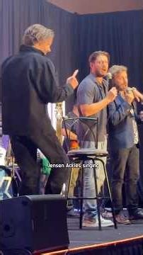 Jensen Ackles singing at a Supernatural convention