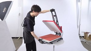 16 x 20 inch Magnetic Semi-Automatic Heat Press Machine, 1800W Clamshell Heat Press Digitally Controlled Heat Printing Transfer Machine for T-Shirts, Clothing, Bags, Tiles (Red)