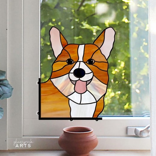 Welsh Corgi Stained Glass Pattern: Dog Suncatcher Design (PNG & PDF Download) - Etsy