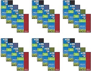 Roaring Spring Environotes Biobased Notebook, USDA Biopreferred, 9.5" x 6", 70 Sheets, Heavyweight 20 lb. recycled paper, College Ruled, Assorted Colors (Case of 24)