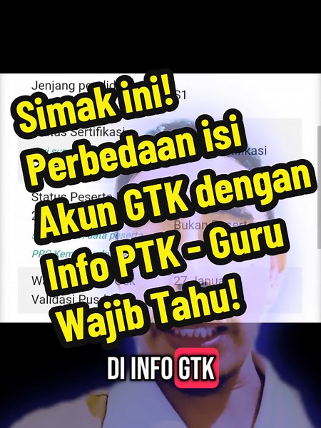 Perbedaan Akun GTK dan Info PTK untuk Guru