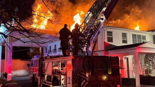 Large fire at funeral home in East Greenwich deemed accidental