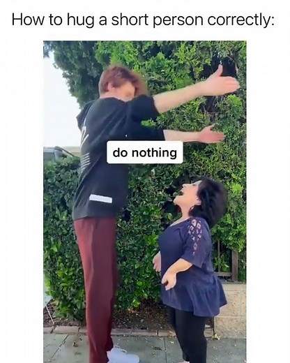 How to hug a short person correctly