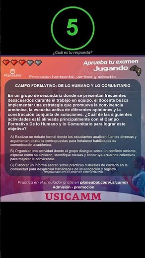 Estudiando para USICAMM #149 CAMPO FORMATIVO: DE LO HUMANO Y LO COMUNITARIO