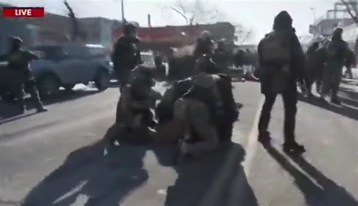 Minneapolis protester as he's being corrected by feds: "You're gonna have to kill me!