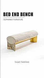 Curved Serenity · The Elegant Bed-End Bench. #furniture #villa