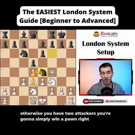57K views · 727 reactions | New Video Out!  In this video lesson, you’ll learn: ✅ The typical setup and strategic ideas in the London System ✅ Powerful attacking patterns most London players don’t even know ✅ How to deal with Black’s most common counterattacks ✅ Key traps and tactical tricks to punish early mistakes ✅ How to launch strong kingside attacks and squeeze passive positions #chess #chesslessons #chesslife #checkmate | Remote Chess Academy | Facebook