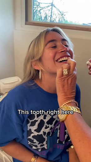 Part 2 of my mom applying Gemzeez tooth gems 💎🤌🏼 #goviral #gemzeez #trend #toothgems #holidaygift #tutorial #fyp #alixearle