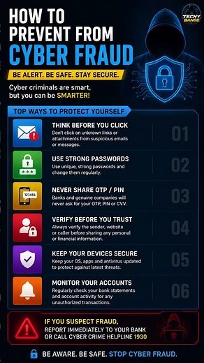 How to Prevent Cyber Fraud | 6 Easy Cyber Safety Tips 🔐 | Cyber Security Awareness