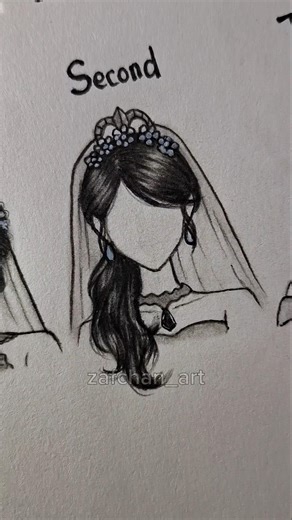 How to draw wedding hair in different styles ✨️ #drawing #art #sketch #howtodraw #shorts