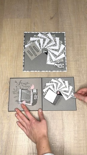 🦋 Tatjana 🦋 on Instagram: "Circular Waterfall Card Photo Rotating Card #cardmaking #cardideas #scrapbooking #papercraft #tutorial #creative #handmade #greetingcard #photocard #photocollage #circularwaterfallcard #giftideas"