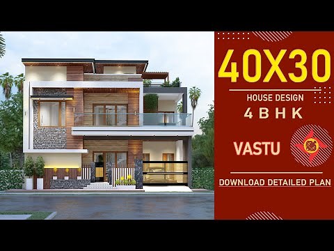 40x30 3D Home Design | Vastu House | 1200 Sqft House Plan | 40*30 House Plan | 40by30 House Plan |