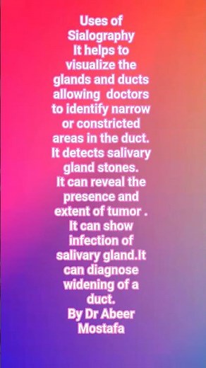 Uses of Sialography #sialography