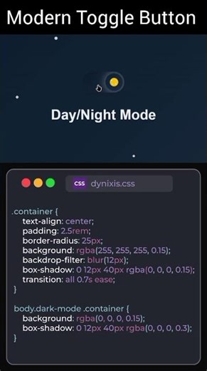 Smooth Animated Toggle Button | HTML, CSS & JS
