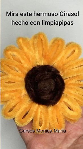 Girasol con Limpiapipas 🌻Fácil y Rápido | Pipe cleaner sunflower #shortvideo #flores #limpiapipas