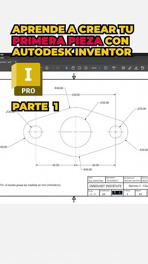 Aprende a CREAR TUS PRIMERAS PIEZAS con Autodesk Inventor 2024. parte 1 #inventor #autodesk #solidworks #piezas #mecanica #diseño #tutorial #estudiantesingenieria #caddesign #3d #nastran #cfd #edutok #edu