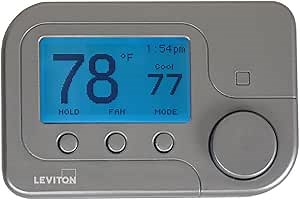 Leviton RC-2000SLZB Wireless Omnistat2 Multistage & Heat Pump with Humidity Control Thermostat, Silver