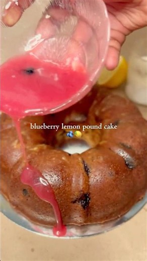 Blueberry Lemon Pound Cake | Drizzled In A Electric Blueberry Lemon Icing🫐🍋
