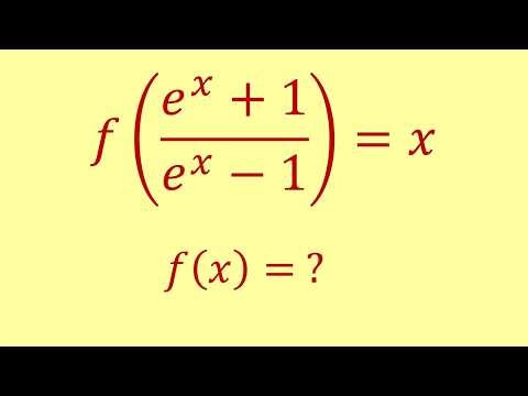 Find f(x) from f((e^x+1)/(e^x−1)) = x | Genius-Level Function Trick