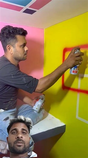 Wallpainting Tape Design 🏡s art #viralvideo #homedecor #shortfeed #painting #wallart#shortsfeed