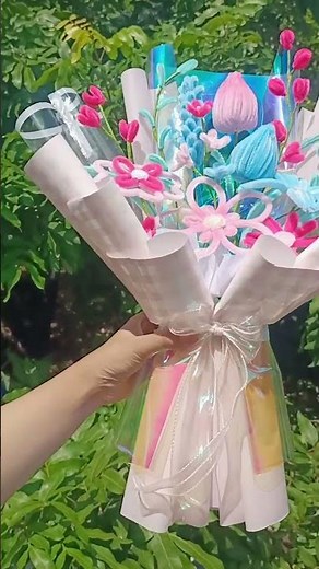 💙💖 #kawatbulu #diy #bungaunik #handmade #howtomake