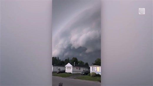 Storm clouds sweep over Lac-Saint-Charles in Quebec