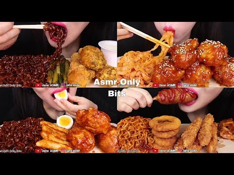 ASMR Jane ASMR 제인 NOODLES Compilation//Compilation///no talking//Bites only//asmr Mukbang//asmr food