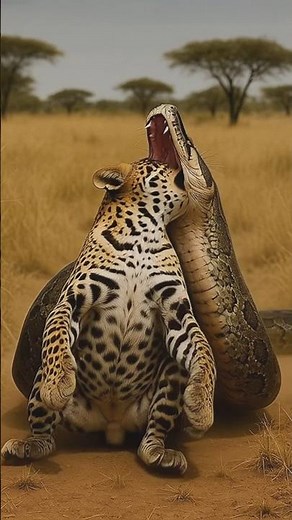 “Leopard vs Giant Anaconda 😱🔥 | Unbelievable Wildlife Moment!” #shorts #leopard #anaconda #trending