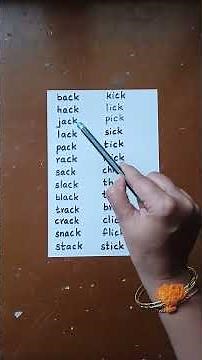 Words ending with 'ck' sound Part 1