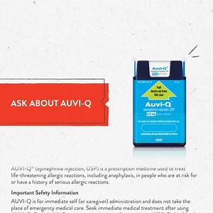 Time to renew your child’s epinephrine auto-injector prescription? Safety Info: https://bit.ly/39Mdxnn | AUVI-Q® (epinephrine injection, USP)