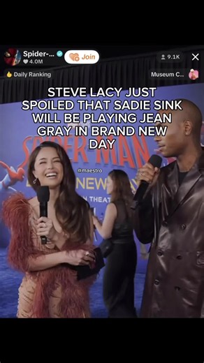 Steve Lacy spoiled Sadie Sink as Jean Grey in Spider-Man Brand New Day