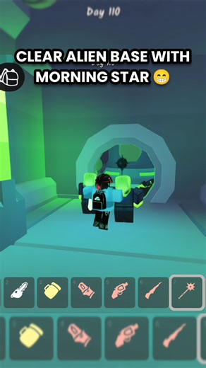 Clear alien base with morning star #99nightintheforest #roblox