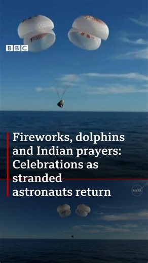 48K views · 441 reactions | Nasa astronauts Suni Williams and Butch Wilmore have splashed down near Tallahassee, Florida, after nine months at the International Space Station.  What's life like on the ISS? https://bbc.in/4iTOX7h | BBC World Service | Facebook