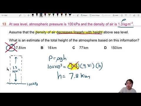 ON19 P13 Q13 Height of Atmosphere | Oct/Nov 2019 | Cambridge A Level 9702 Physics