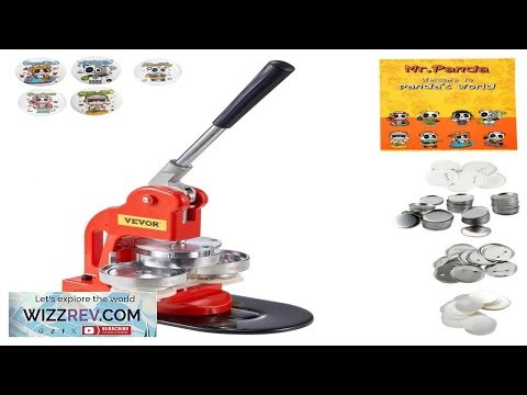 VEVOR Button Maker Machine 75 mm (3 inch) Badge Punch Press Kit