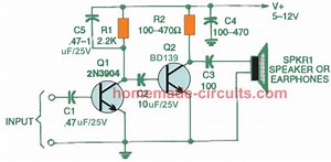 2 transistor preamplifier circuit