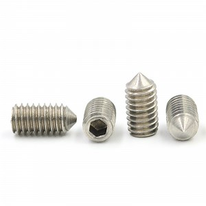 [Hot Item] M3 M4 M5 M6 M8 M10 M12 Hex Hexagon Socket Set Screw Cone Point Grub Screw 304 Stainless Steel Set Screw