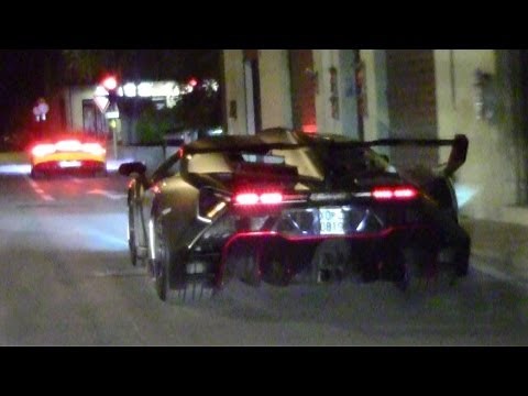 Lamborghini Veneno with Huracán on the Road | LOUD Accelerations, HUGE Revs, Start Ups and Chase!